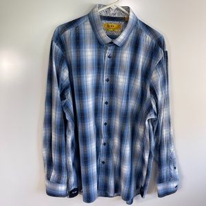 Brio‎ Milano Cotton Plaid Dress Shirt XXL